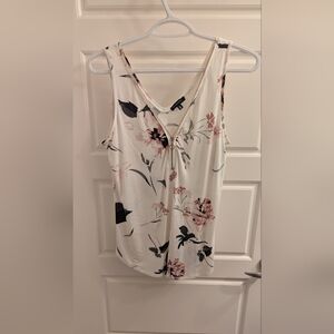 White Floral Tank Top